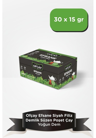 Ofçay Efsane Filiz Siyah Süzen Demlik Poşet Çay 30 x 15 G