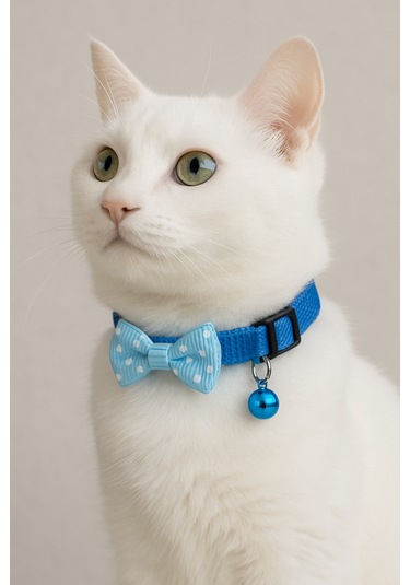 Mıt Kedi Boyun Tasması Papyonlu Mavi