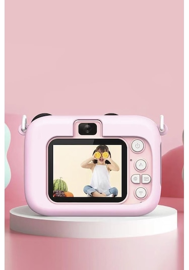 Torima Cmr-16 Pembe Mini 1080p Hd Çocuk Kamera Dijital Fotoğraf Makinesi 2.0 Inç Ekran 5 Adet Oyun