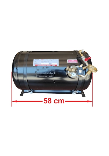 Karavan Lpg Tankı Yatay 40 Litre Kollektörlü Siyah