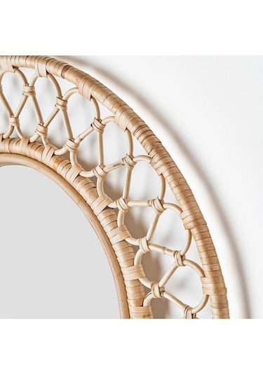 Grınsbol Rattan 55 Cm Duvar Aynası Dekorasyon Naturel