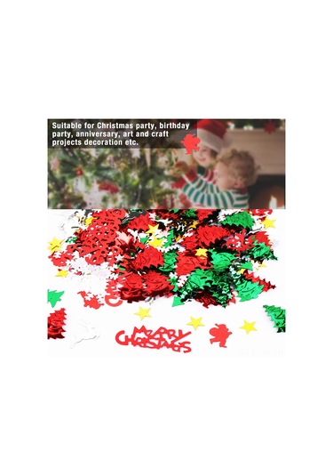 Kangvka Noel Partisi Dekorasyonu: Santa, Kar Tanesi, Geyik Desenli Parlak Parçacıklar - Çeşitli Modellerden Karma Paket