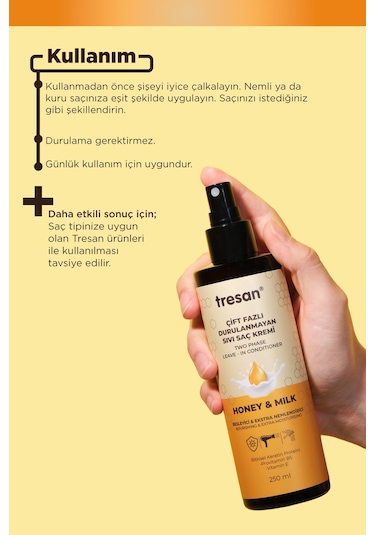 Tresan Bal Süt Durulanmayan Saç Kremi 250 Ml 2 Adet