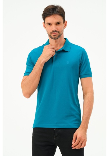 Classıc Pamuk Regular Comfort Erkek Polo Yaka Tişört PETROL