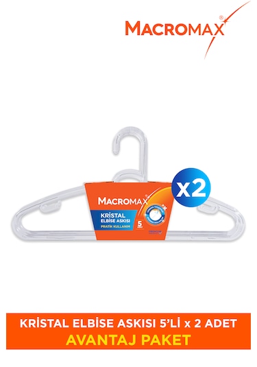 Kristal Elbise Askısı 5x2 10 Adet