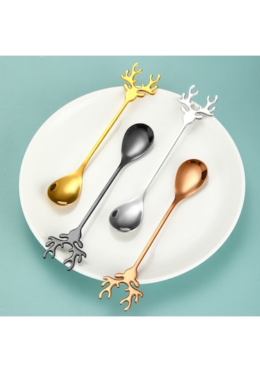 Jzcat 4 Adet 14cm304 Paslanmaz Çelik Kahve Kaşığı