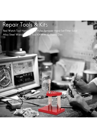 Hha Kırmızı Izle Aracı El Piston Çektirme Sökücü El Seti Tesisatçısı Katı Alaşımlı Çelik Saat Onarım Aracı Kiti İle 10 Plastik Kalıplar