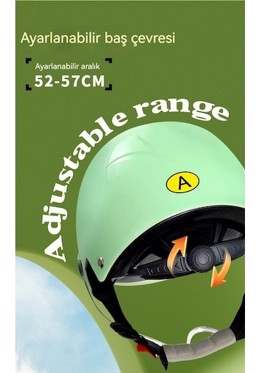 Eternal Luck 3c Sertifikalı Ayarlanabilir Çocuk Kaskı - Bej Açık Yeşil