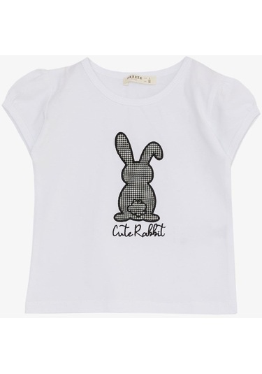 Breeze Kız Çocuk Etekli Takım Şirin Tavşancık Baskılı 3-8 Yaş, Beyaz-beyaz Beyaz