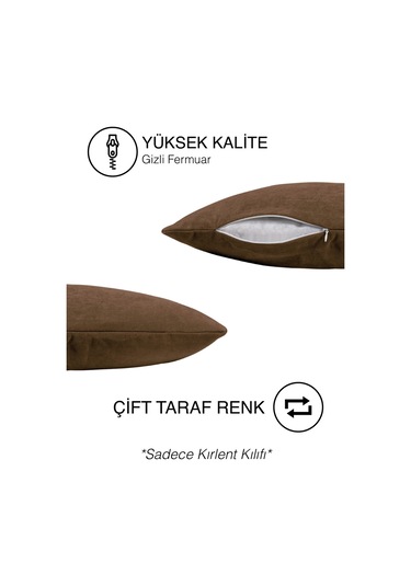 Br Perle Home Daily Series Kahverengi Kırlent Yastık Kılıfı Kahverengi