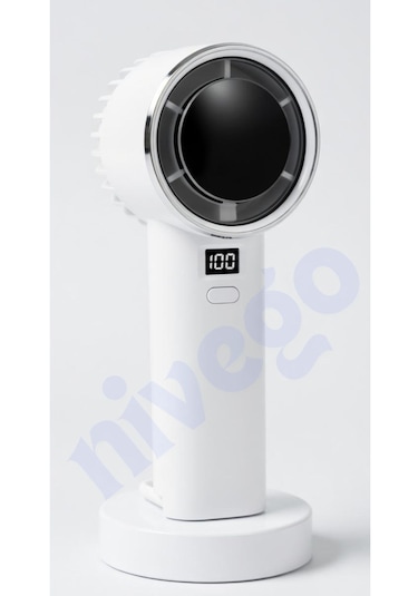 Lcd Göstergeli 1200mah Şarj Edilebilir Bataryalı Taşınabilir Mini Fan Vantilatör Pervane