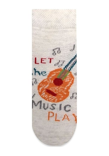 Brz Kids Gitar Ve Karikatür Desen Erkek Çorabı 3'Lü Set