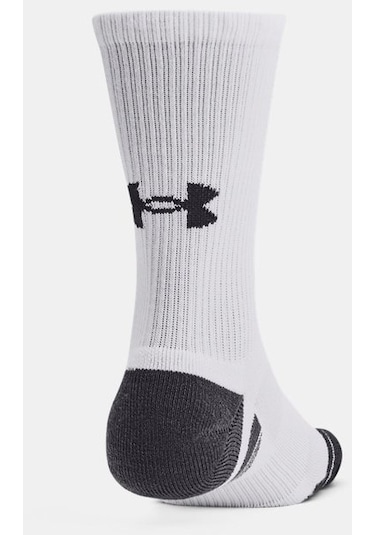 Under Armour Unisex UA Performance Tech 3’lü Paket Crew Çorap 1379512-100 Beyaz - Gri