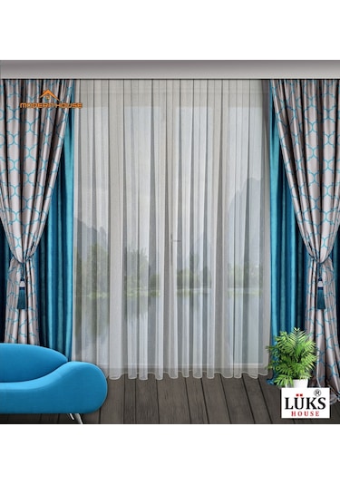 Lüks Tül Perde Şantuk Keten Kırk Beyaz Rengi - Modern House
