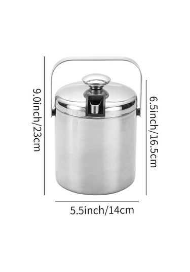 Springsun 304 Paslanmaz Çelik 1.3l Çift Katlı Kapaçılı Taşınabilir Buzluk - Şampanya Kutusu, Partiler Ve Dış Mekan Etkinlikleri İçin Otel Malzemesi Diğer