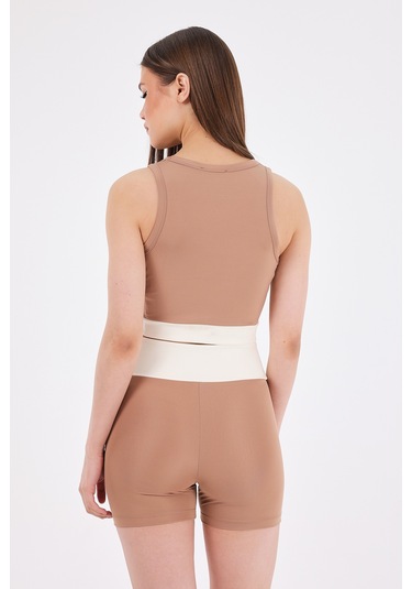 Scorp Sense Kadın Spor Kısa Biker Tayt Bej STANDART