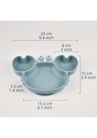 Çocuklar İçin Vantuzlu Sevimli Yengeç Şeklindeki Silikon Tepsi