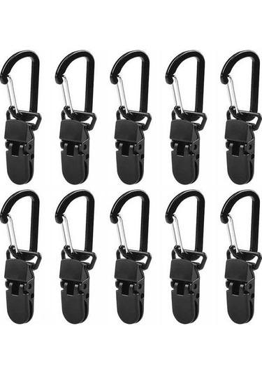 Pazly 10 Adet Çadır Askı Kancası - Dayanıklı Plastik Tente Kelepçesi, Kamp Bahçe İçin Çok Renkli Çok Renkli