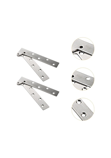 Homyl 2pcs Paslanmaz Çelik Görünmez Katlanır Raf Menteşeleri L