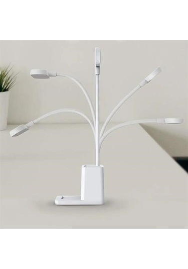 Buffer Kalemlikli Usbli Dokunmatik 3 Kademeli 360 Derece Özel Göz Korumalı Led Lityum Masa Lambası -m11 Beyaz