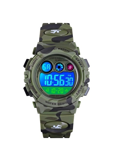 Çocuklar İçin Dijital Spor Saati Erkek Kız Çocuk Su Geçirmez Elektronik Çok Fonksiyonlu Günlük Açık Hava Saatleri 7 Renkli Led Işıklı Alarm Kronometre Kol Saati Diğer