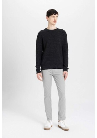 Defacto Standart Fit Normal Kesim Bisiklet Yaka Dokulu Basic Düz Triko Kazak R1175AZ24WNAR4 Antrasit