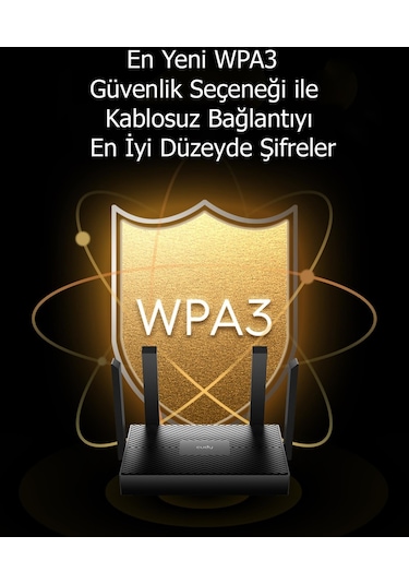 Cudy WR1500 5 GHz 1201 Mbps 2.4 GHz 300 Mbps 6 Mesh Router (AX1500 Serisi)
