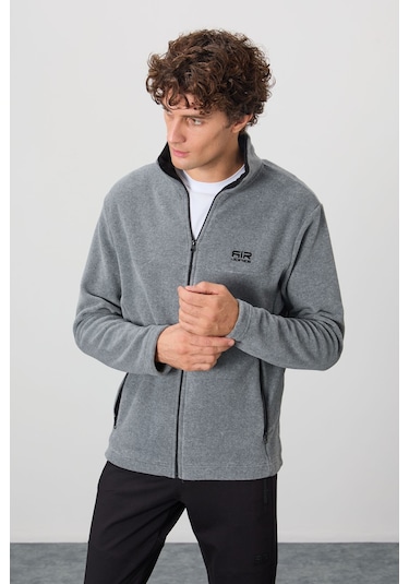 Tommy Life Hardy Gri Melanj Standart Kalıp Polar Erkek Sweatshirt - 88299 GRİ MELANJ