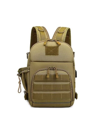 Createtech Sırt Çantası Şarjlı Seyahat Outdoor Kahverengi Hafif - Qy Kahverengi