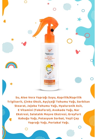 Baby Icon Doğal Güneş Spreyi Spf 50 200 Ml