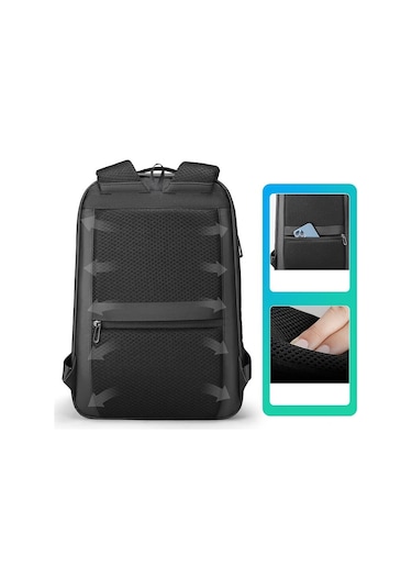 Mark Ryden MR9008 USB Şarj Portlu Laptop Notebook Sırt Çantası Siyah