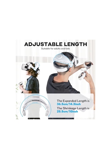Devaso Vr Gözlük Geri Çekilebilir Ayarlanabilir Kafa Bandı Aksesuarları Meta Quest 3s / Meta Quest 3 / Meta Quest 2 / Meta Quest Pro / Pico 4 / Pico 4 Pro Beyaz