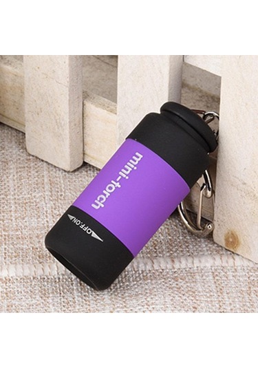 Mor 1 Adet Açık Spor Kamp Su Geçirmez Mini Led Işık Usb Şarj Edilebilir El Feneri Lambası Cep Anahtarlık Usb Şarj Edilebilir Cep Anahtarlık El Feneri Mor