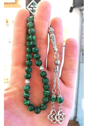 Malahit - Malakit Doğaltaş Tesbih - Tespih - Yeşil Malahit