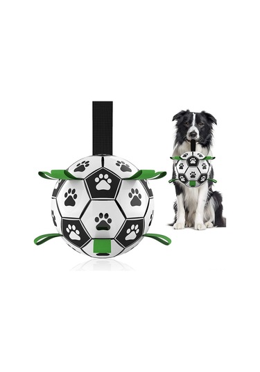 Geekyou Köpek Futbol Topu - Dayanıklı Pu, Etkileşimli Oyun, Suda Da Kullanılabilir, Çekme-oyun, İndirme Kolu Ve Pompa Dahil