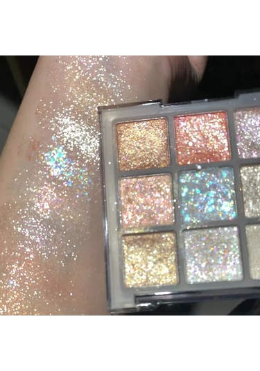 Yeni 9 Renkli Glitter Göz Farı Paleti Tam Sedefli Göz Farı Makyaj Paleti 9 Color 01