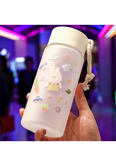 500 Ml Su Şişesi Karikatür Baskı Düşmeye Dayanıklı Plastik Çocuk Erkek Kız İçin İçecek Su Şişesi