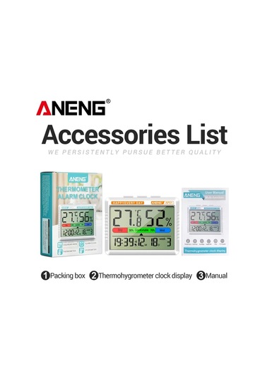 Boatshop1 Aneng Ap01 Lucky Cat Dijital Termometre Nem Ölçer Büyük Lcd Ekranlı Ev Ofis Alarmlı Saat Pil Dahil Değil