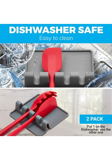 Mutfak Gereçleri Tutucu, 2'li Paket Mutfak Gereçleri Tutucu Gri Süzgeçli Isıya Dayanıklı Mutfak Gereçleri Tutucu, Bpa İçermez Spatula Yerleştirme Gereçleri Diğer