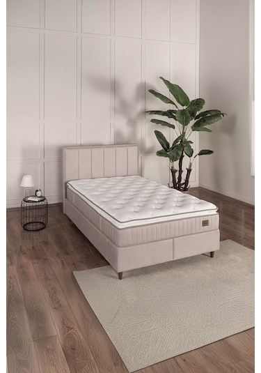 Premium Gold Therapy Bej Üçlü Set Baza Başlık Yatak 150 x 200