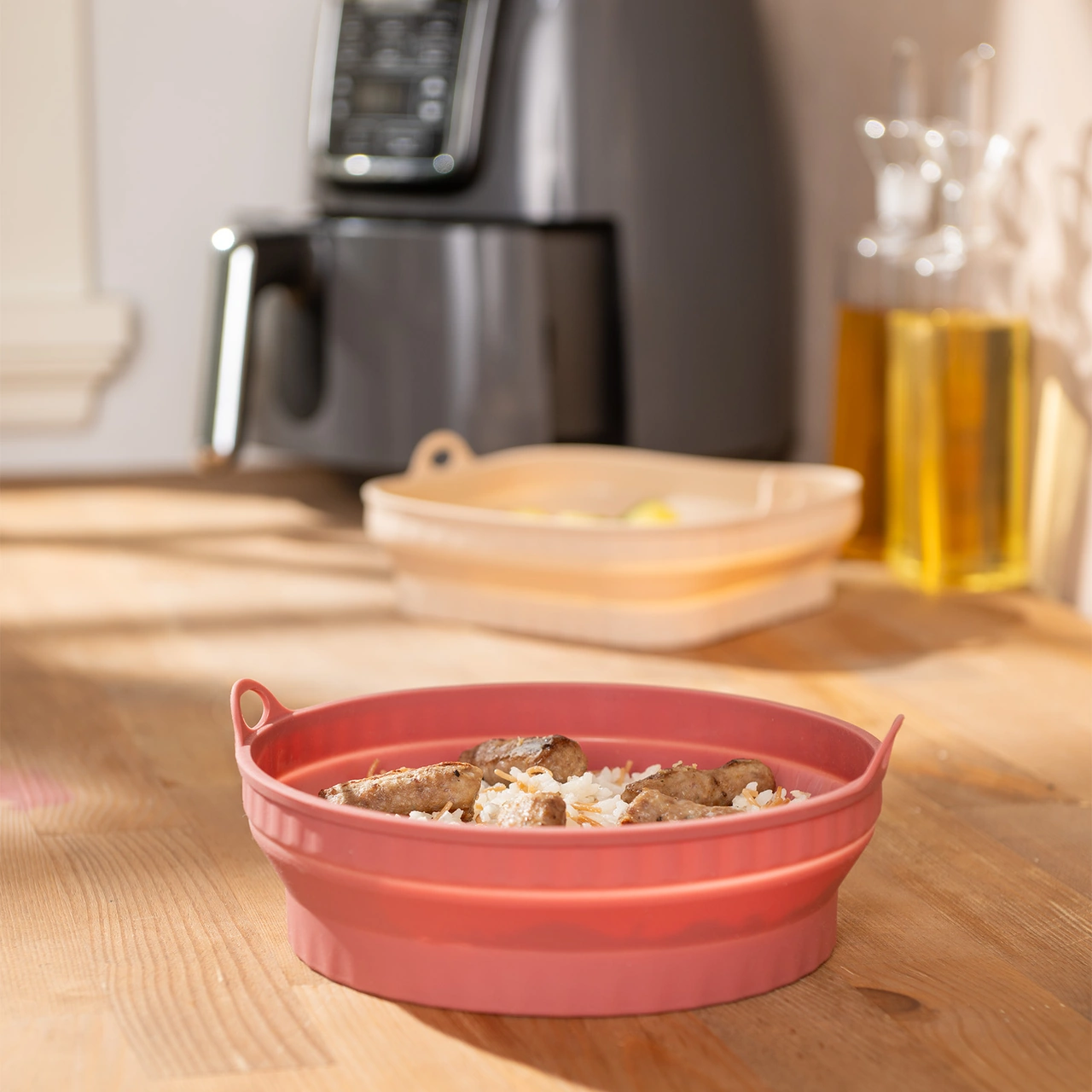 Emsan Rustik Yuvarlak Airfryer Kabı Pembe