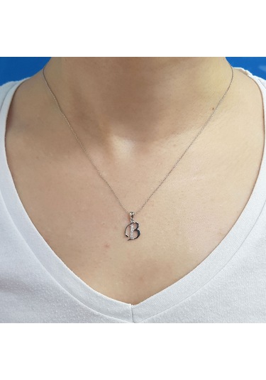 Lova Pırlanta B Harfi Kolye - 2080004