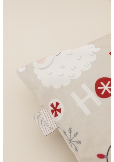 Charm Noel Temalı Özel Renkli Baskılı Bej Kırlent 43x43 35265a Bej