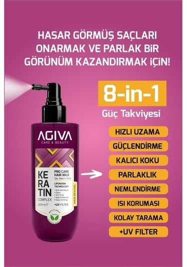 Agiva Keratin Saç Bakım Sütü 200 ML