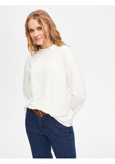 Relax Dik Yaka Kaşkorse Sweatshirt 69756 U6975673 Ekru