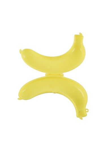 Leasetake Banana Case Öğle Yemeği Kutusu Koruyucu Kap Tutucu Taşıyıcı Depolama - Sarı Sarı