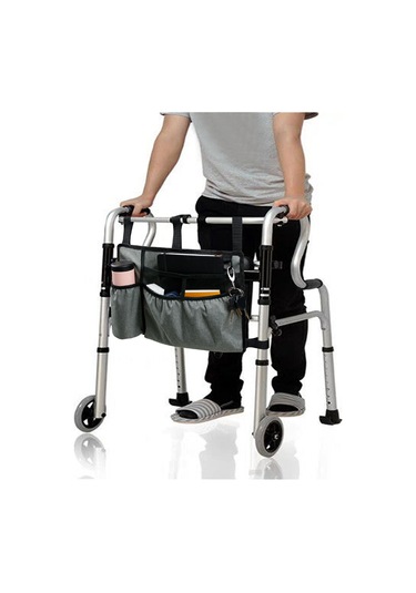 Padalink Gri Okse Kumaşı Sandalye Çantası - 5 Yapıştırıcı Kayışlı, Bardak Tutuculu, Çok Cepli, Yüksek Kapasite, Kolay Erişim Gri