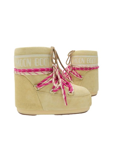 B021 Light Yellow Bot Kadın 80d1409670 Moon Boot Icon Low Suede Laces 36-41 Sarı