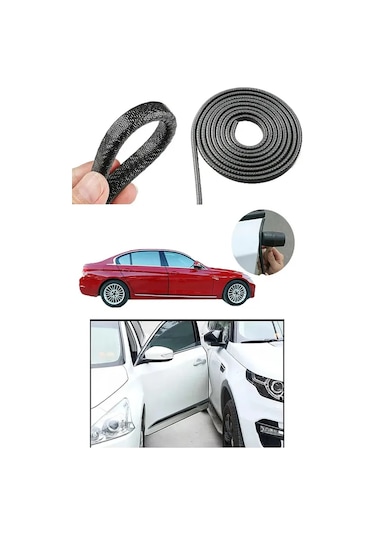 Opel Senator Uyumlu Oto Araç Kapı Koruma Fitili 5 Metre Parlak Siyah Çarpma Ve Çizilme Önleyici Koruma Bandı
