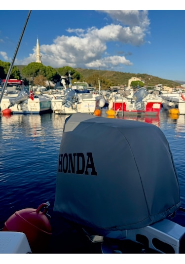 Tekne Motor Kılıfı Dıştan Takma Marin Deri Honda 30 Hp